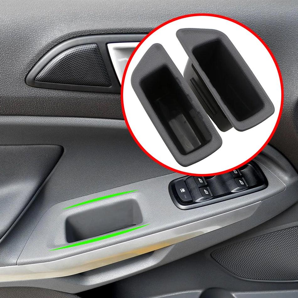 Armrest Storage Box Set for Ford EcoSport Front And Rear ABS Plastic 4-Piece Interior Organizer