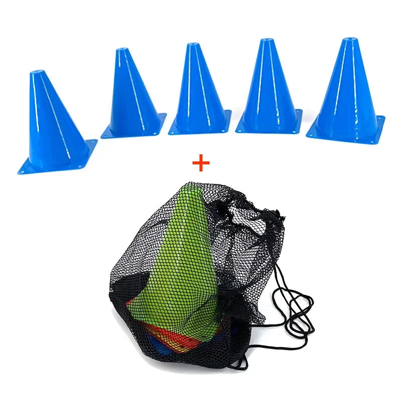 High-Visibility 18CM Training Cones - Set of 5 Blue-2