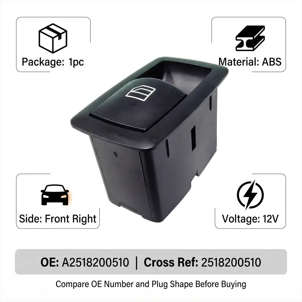 Passenger Side Power Window Switch For Mercedes W169 W245 W164 X164 W251 by InterCyprus Trading Ltd