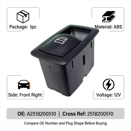 Passenger Side Power Window Switch For Mercedes W169 W245 W164 X164 W251 by InterCyprus Trading Ltd