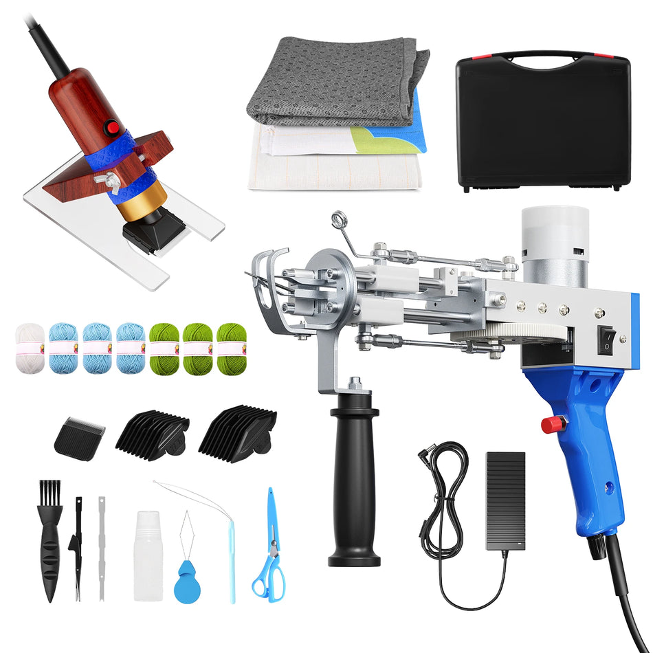 Kaksitoiminen tuftausaseen aloituspaketti mattojen valmistukseen