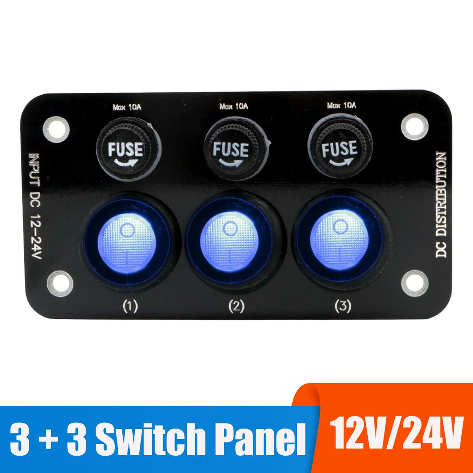 24V 12V LED Jungiklio Pultas su Perjungimo Saugiklio Apsauga RV ir Sunkvežimiams