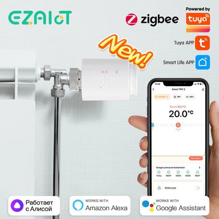 Zigbee 3.0 Thermostatic Valve &ndash; Alexa Google Voice Control