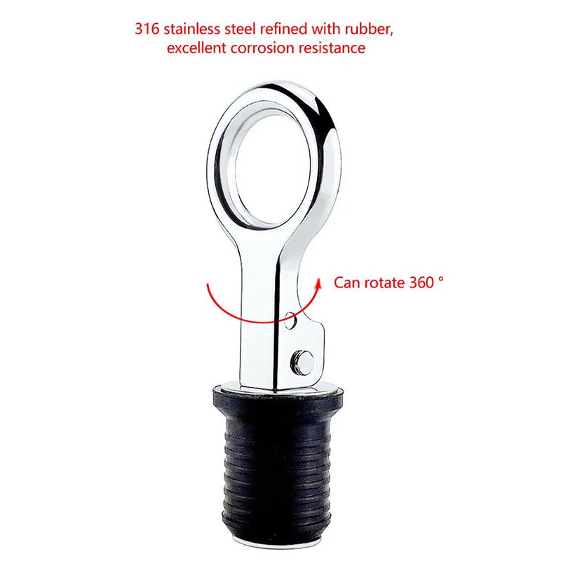 Adjustable 25MM Marine Drain Plug &ndash; Stainless Steel &amp; Rubber
