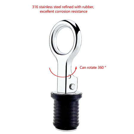 Adjustable 25MM Marine Drain Plug &ndash; Stainless Steel &amp; Rubber