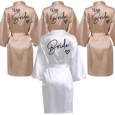 Team Bride Satin Robe - Perfect for Weddings &amp; Bridal Showers