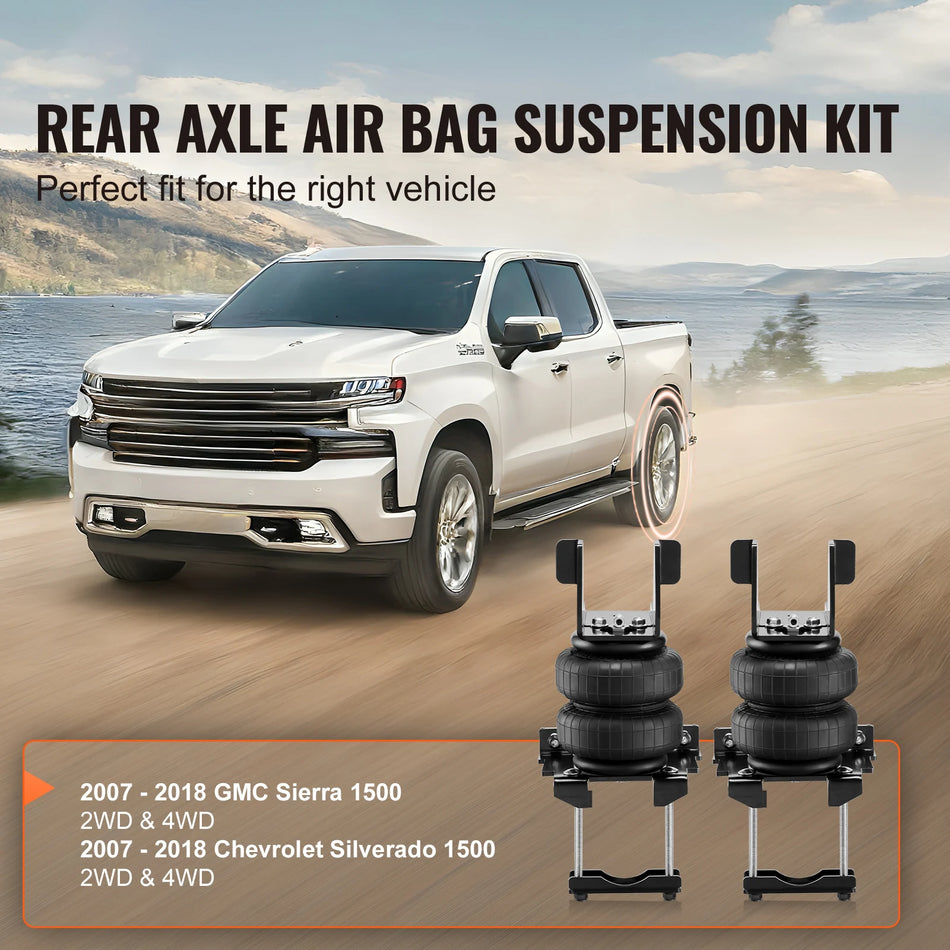 Chevy fjädringskit 5000 lb luftkuddar 5 till 100 PSI