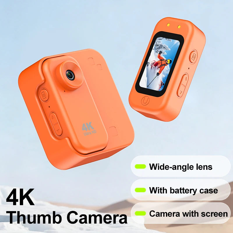 4K Thumb Camera Ultra-HD Action Camera Vlogging Image Stabilization First-Person View Cycling Chest-Mounted Camera