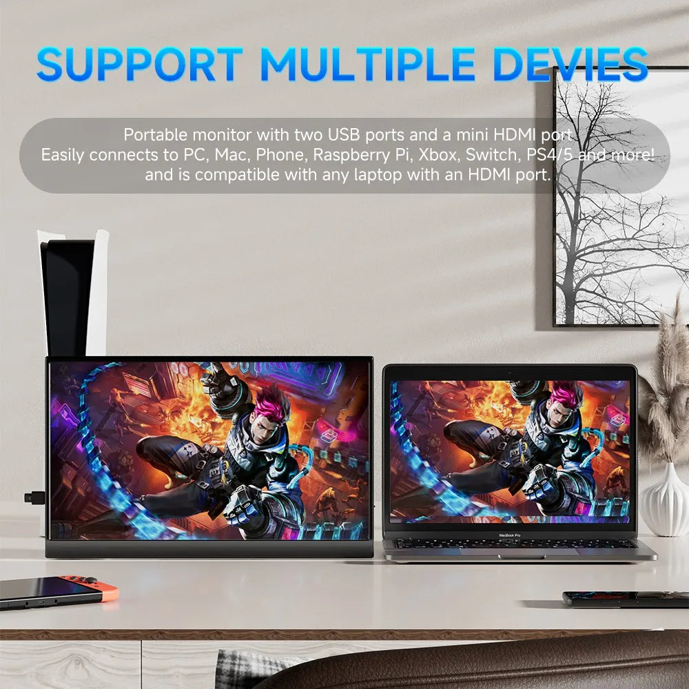 MUCAl 15.6 Inch Portable Monitor &ndash; Full HD 1920x1080 Display