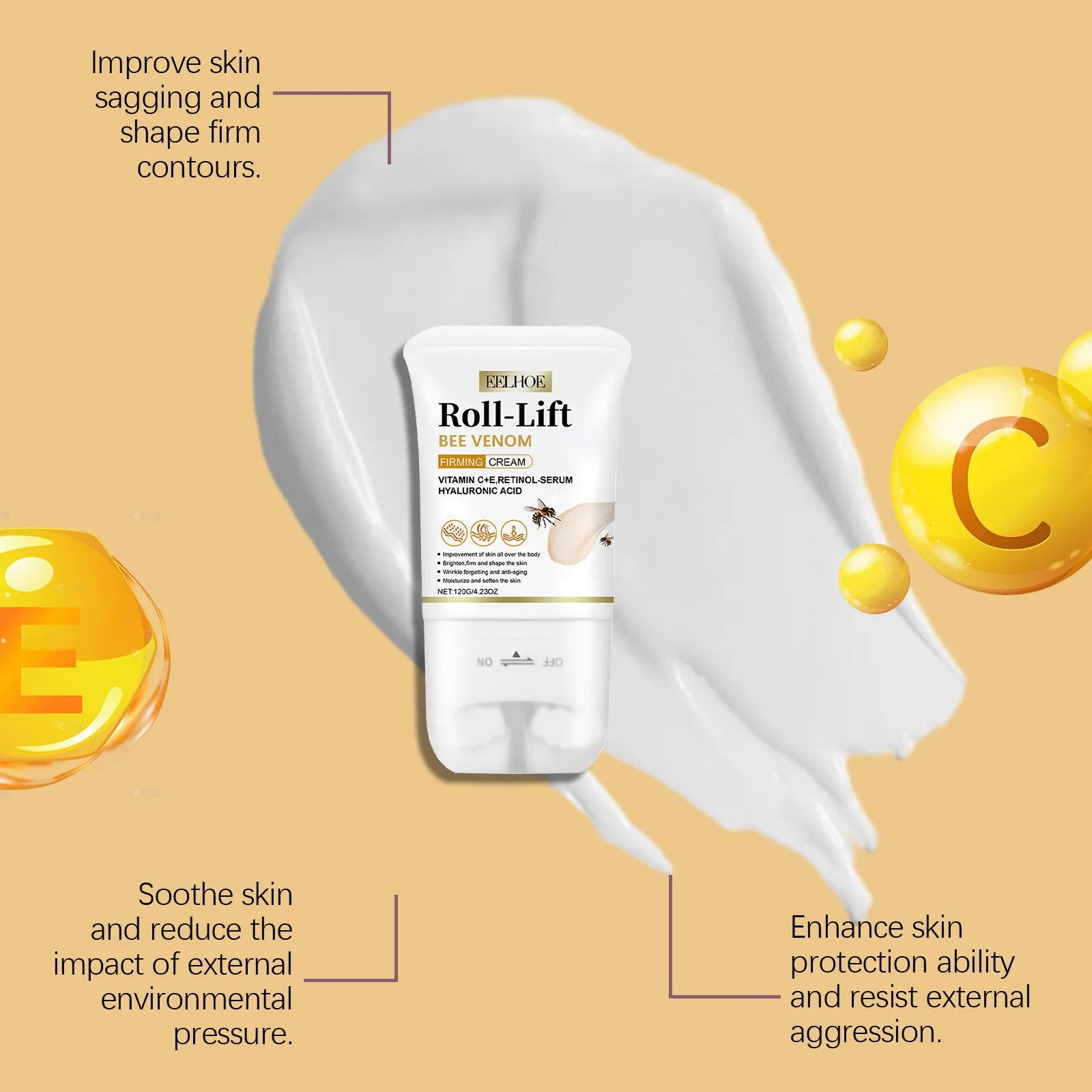 EELHOE Bee Venom Skin Tightening Cream Roller &ndash; Enhance Skin Elasticity