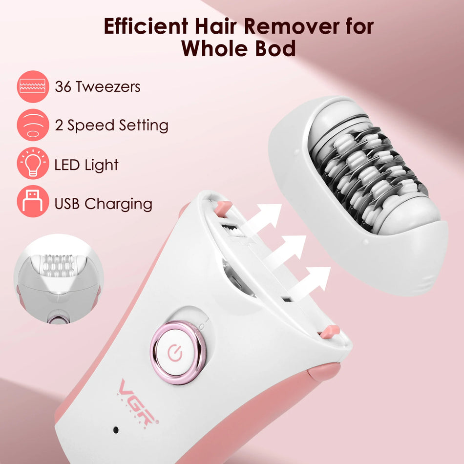 Nabíjateľný epilátor Jugacool pre ženy na tvár a telo