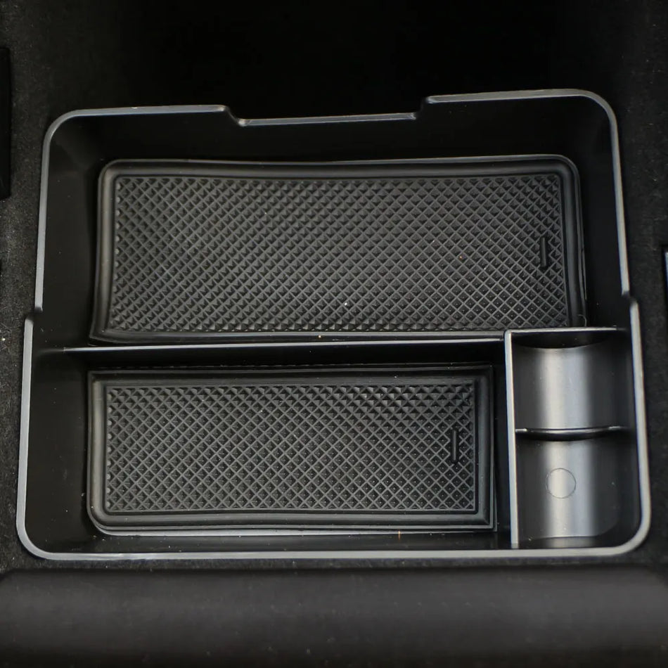 Κουτί Αποθήκευσης Υποβραχιόνιου για Tesla Model 3, Αντιολισθητή Δίσκος ABS με Θέσεις για Τηλέφωνο και Τσιγάρα, Άμεση Τοποθέτηση