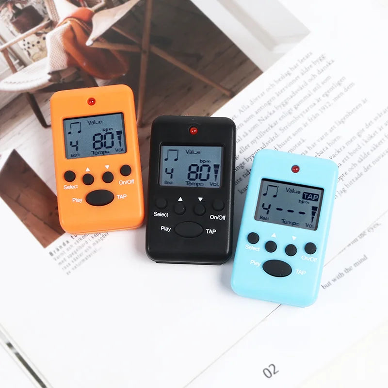 Portable Digital Metronome With Clip-On LCD, Adjustable Volume For Piano, Guitar