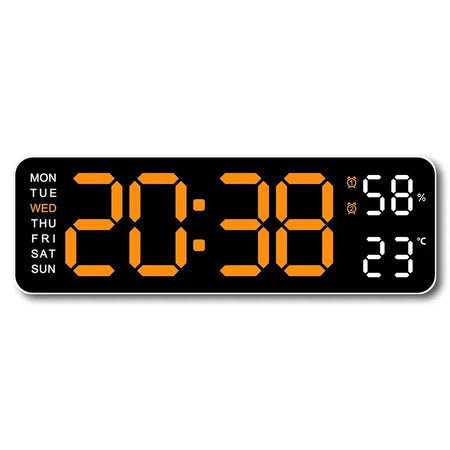 WOKLOK 9 Inch Large Digital Wall Clock &ndash; USB Powered with Temperature and Humidity Display WO / 9 inch