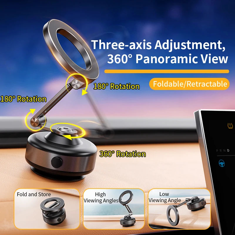 CrownQu Electric Vacuum Suction Cup Car Phone Holder &ndash; 360 Degree Rotatable Design