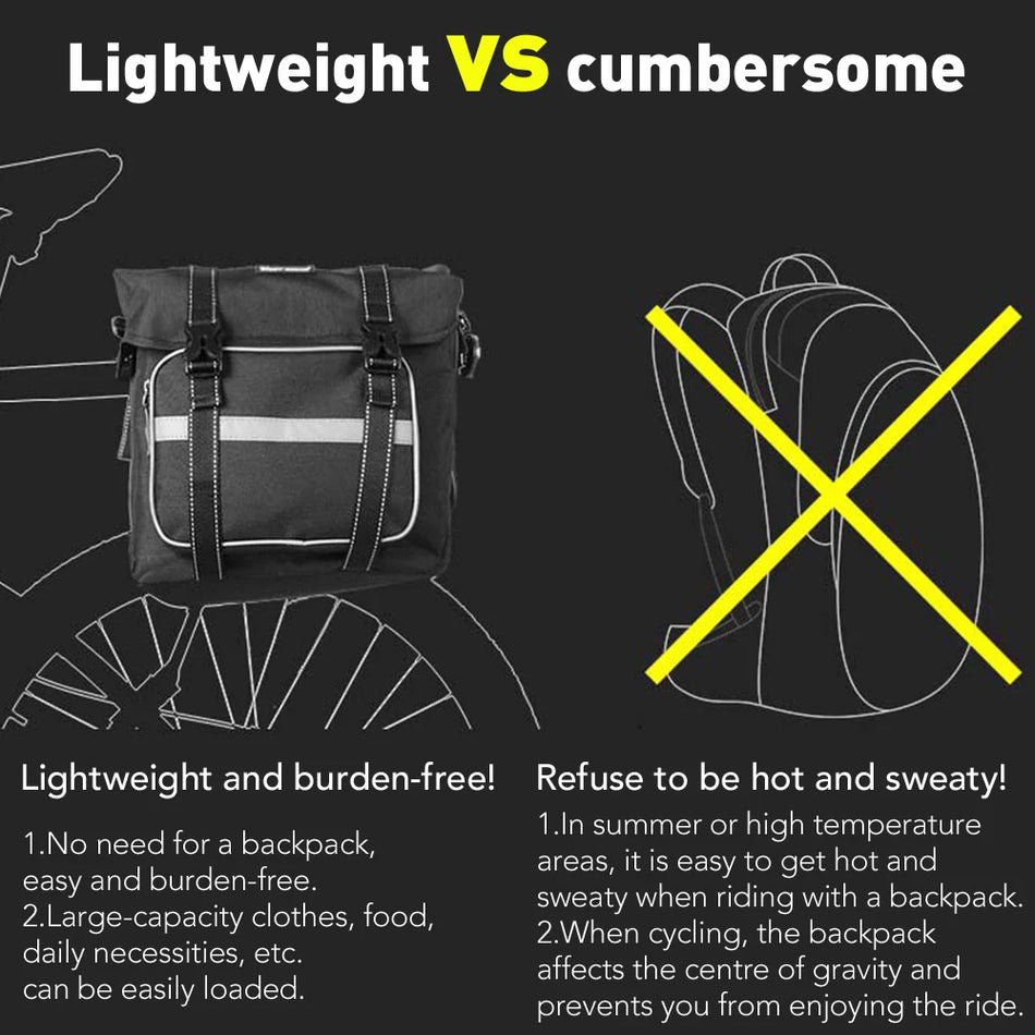25L Large Capacity Bicycle Panniers For Rear Rack, Rainproof