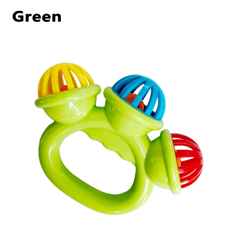 Geometric Shaped Rattle Toy for Infants - Soothing Sound for Newborns Green