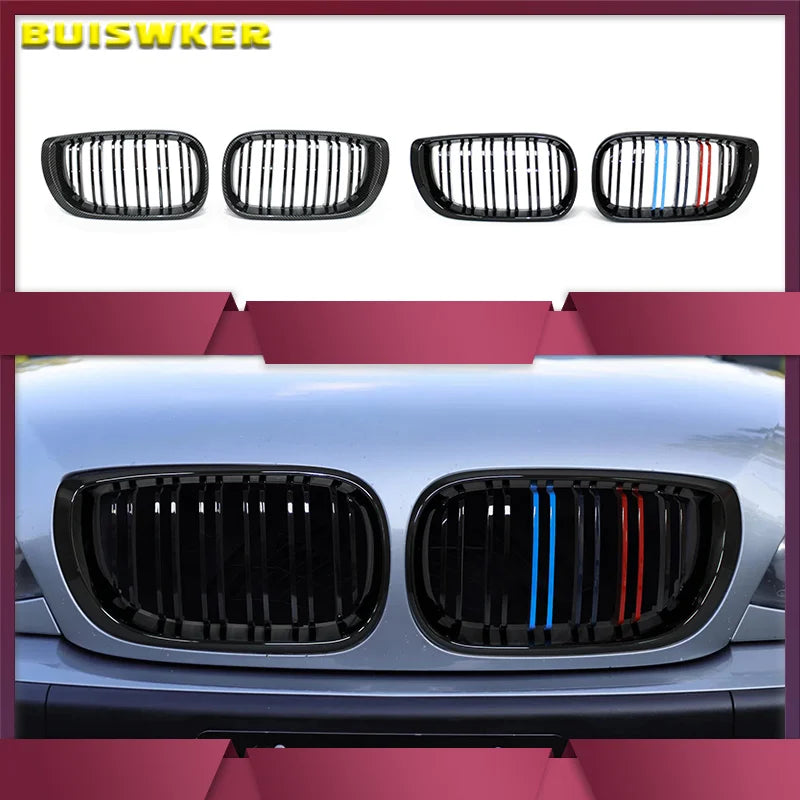 BMW E46 Ön Böbrek Izgaraları Parlak Siyah İki Kanatlı Izgara