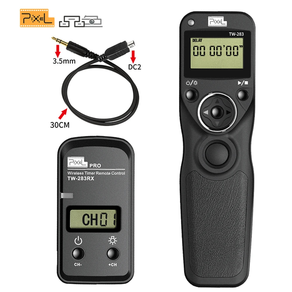 Pixel TW-283 Wireless Timer Remote Control for Canon, Nikon, Sony Cameras TW283-DC2