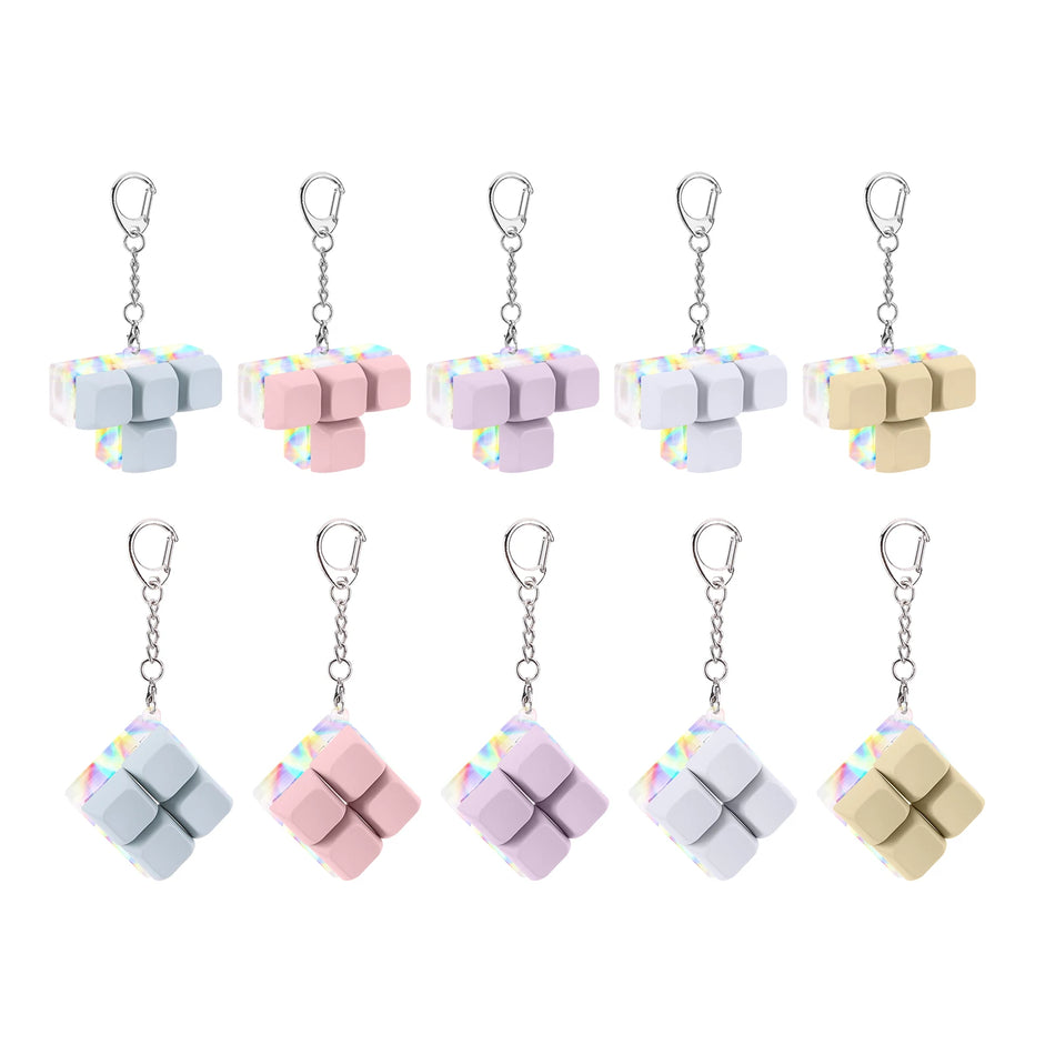 Porte-clés fidget à 4 boutons DIY avec lumière LED anti-stress