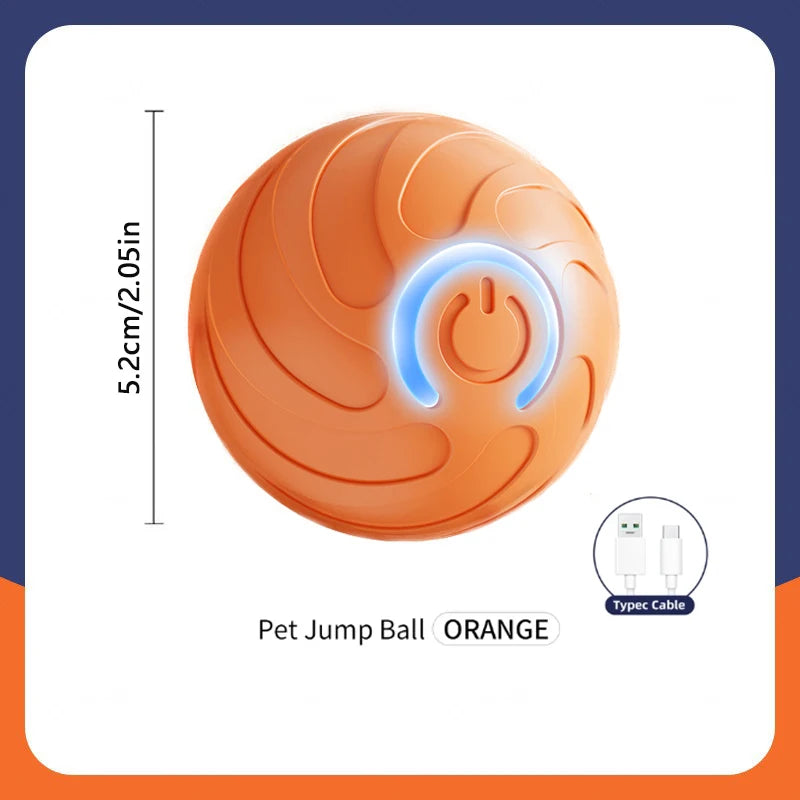 Interactive Smart Pet Ball - USB Rechargeable Electronic Toy for Puppies and Kittens - Birthday Gift for Dogs and Cats Orange LW / CHINA