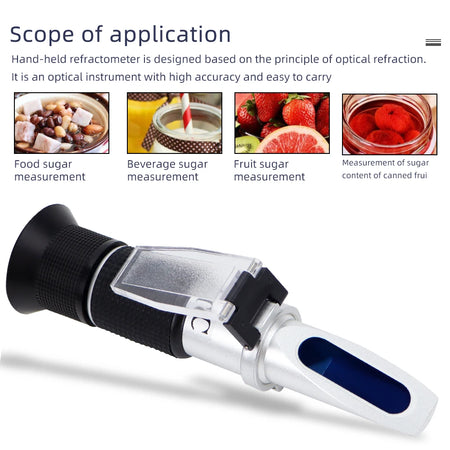 Handheld Sugar Refractometer 0 To 50 Brix &ndash; ATC Auto Temp