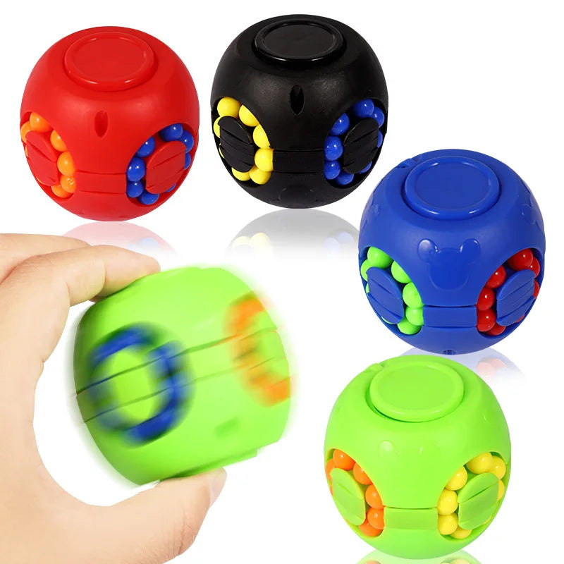 Вращающийся кубик-спиннер "Волшебная фасоль" для снятия стресса, сенсорная игрушка-непоседа из пластика
