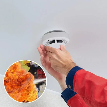 Fire Detector Small Home Fire Smokes Alarm Battery Operated Photoelectric Fire Detector With Test Button For Hotel Bedroom