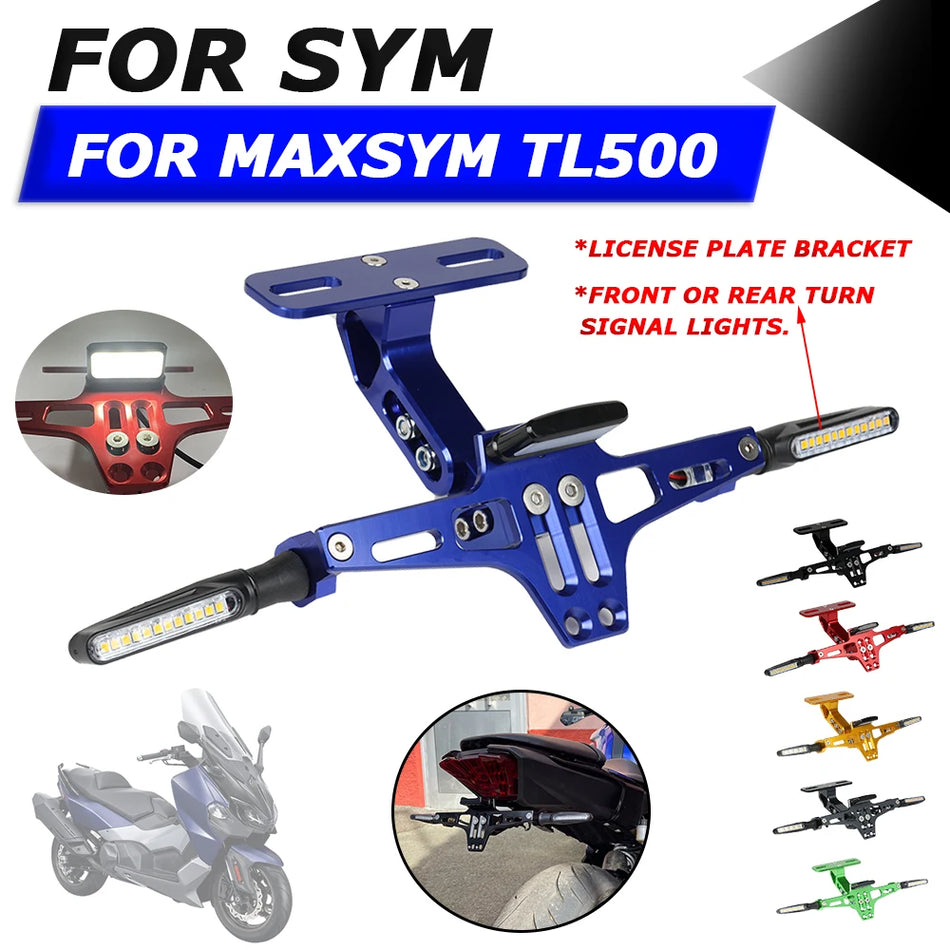 Uchwyt tablicy rejestracyjnej tylnej SYM MAXSYM TL500, sprzątacz tylnego błotnika z oświetleniem