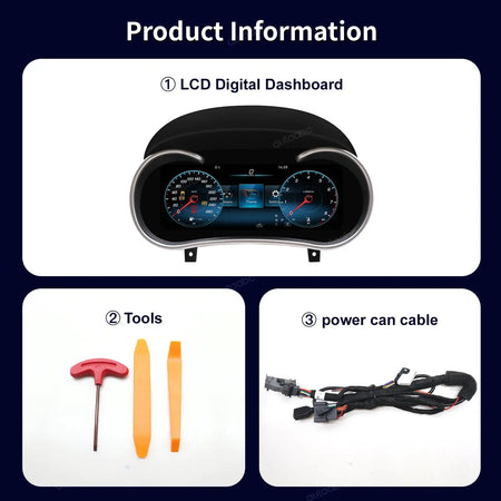 AUTOABC 10.25' LCD Digital Dashboard Cluster Wireless CarPlay Android Auto For Benz ML GL GLE GLS G W166 X166 W463 2012-2018 Yea by InterCyprus Trading Ltd