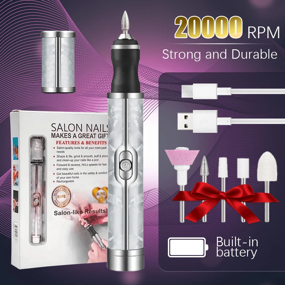 Yikoolin 20000RPM Electric Nails Drill &ndash; High Speed Tool White -2