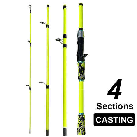 Ultralight Carbon Travel Fishing Rod - 1.8/2.1m, 4/5 Sections, EVA Handle 1.8M Casting Rod