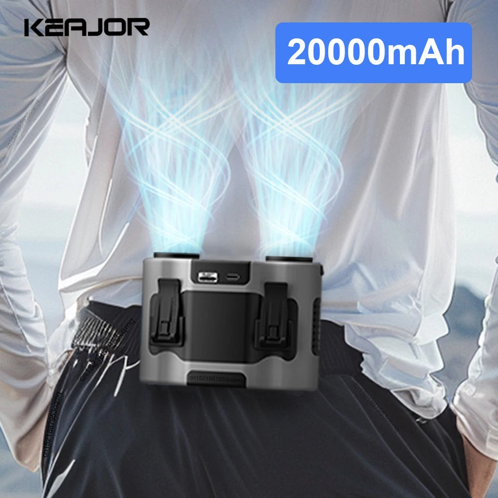 20000mAh Waist Clip Fan &ndash; Ultra Portable Outdoor Cooling