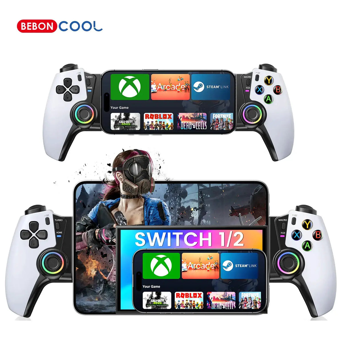 BEBONCOOL MC500/MC5000 Wireless Handheld Hall Effect Gamepad Controller For Switch 1/Switch 2/Switch OLED by InterCyprus Trading Ltd