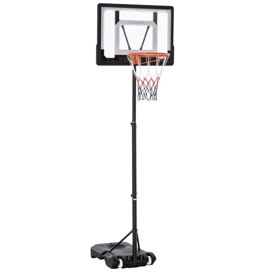 Soporte de baloncesto ajustable en altura para exteriores con ruedas