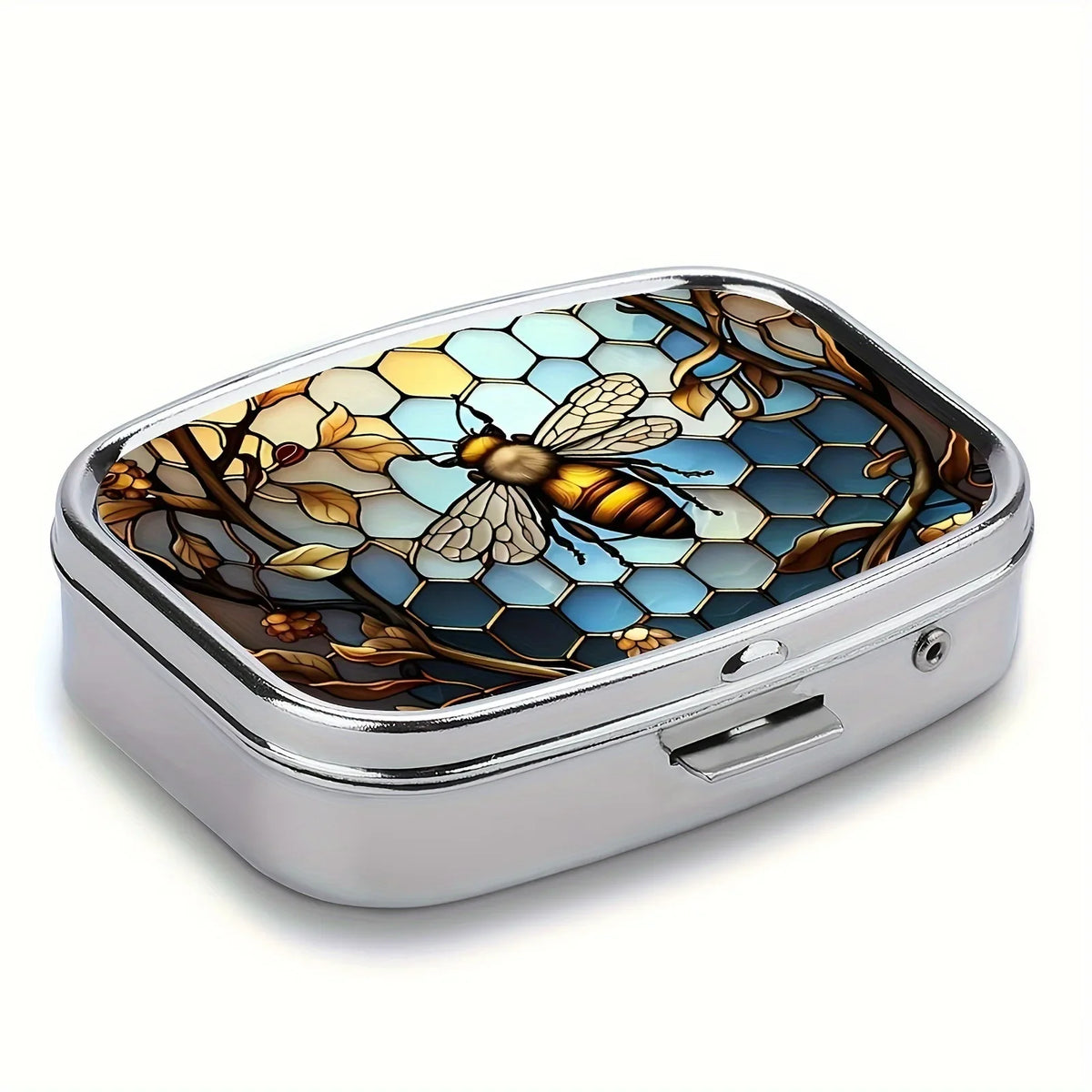 Compact Colored Metal Travel Pill Case and Jewelry Organizer