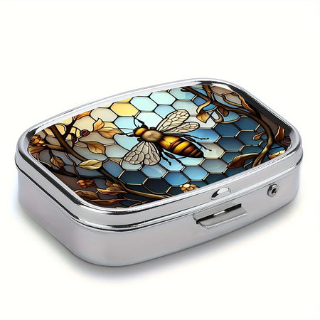 Compact Colored Metal Travel Pill Case and Jewelry Organizer
