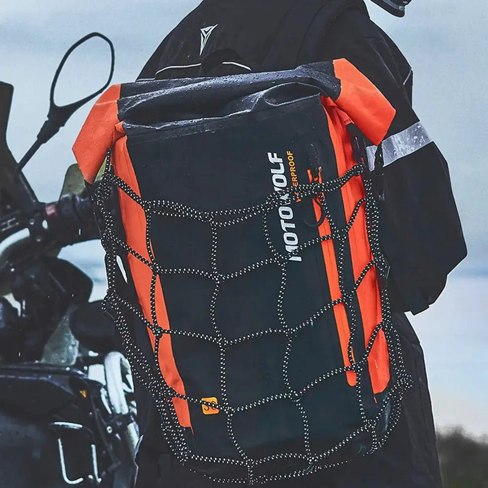 Motorcycle Backpack Men Women Waterproof Bag Full Face Helmet Backpack Rider Bag Reflective Travel Bag Motorcycle Helmet Bags by InterCyprus Trading Ltd