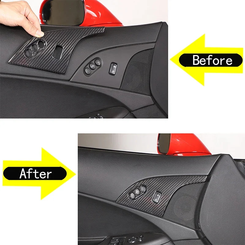 Kit panou blocare copii interior fibră de carbon Corvette C6 2 bucăți