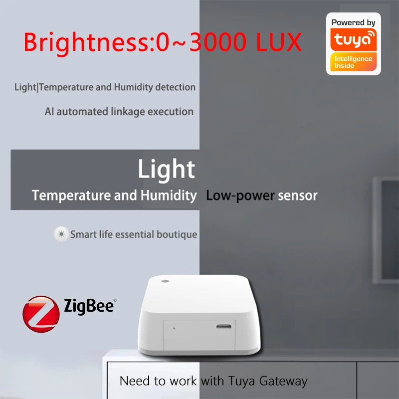 Tuya ZigBee Brightness Sensor &ndash; Temperature Humidity Detect