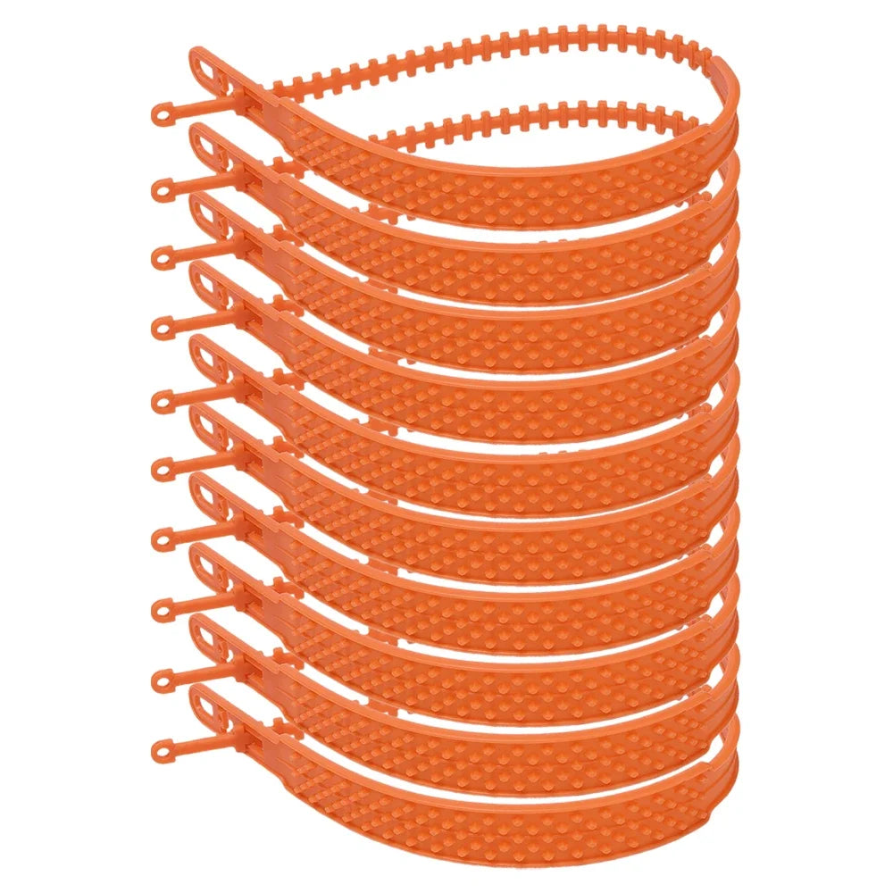 20-10pcs Snow Chain Widen Thicken Crawler Plastic&ndash;Anti Slip 10pcs Orange