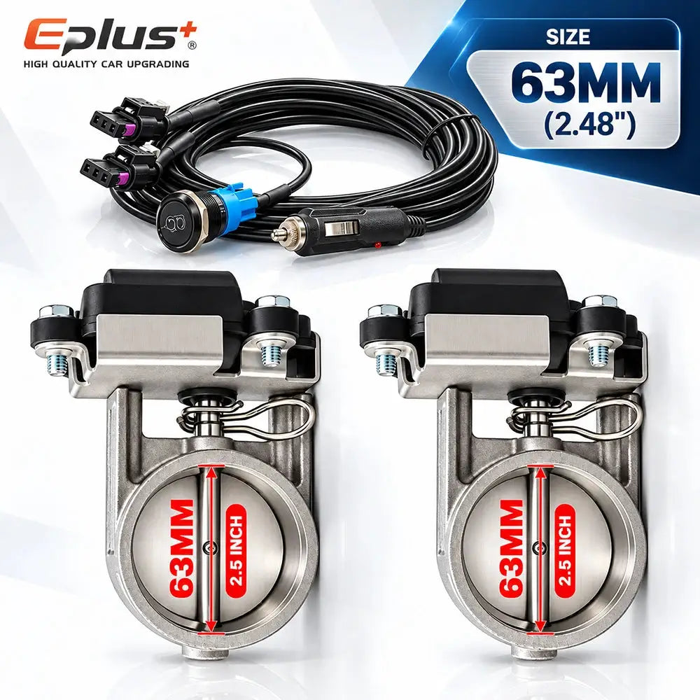 EPLUS Universal with Button Switch Stainless Steel Electric Exhaust Valve Kit Car Exhaust Pipe Electronic Muffler Valve by InterCyprus Trading Ltd