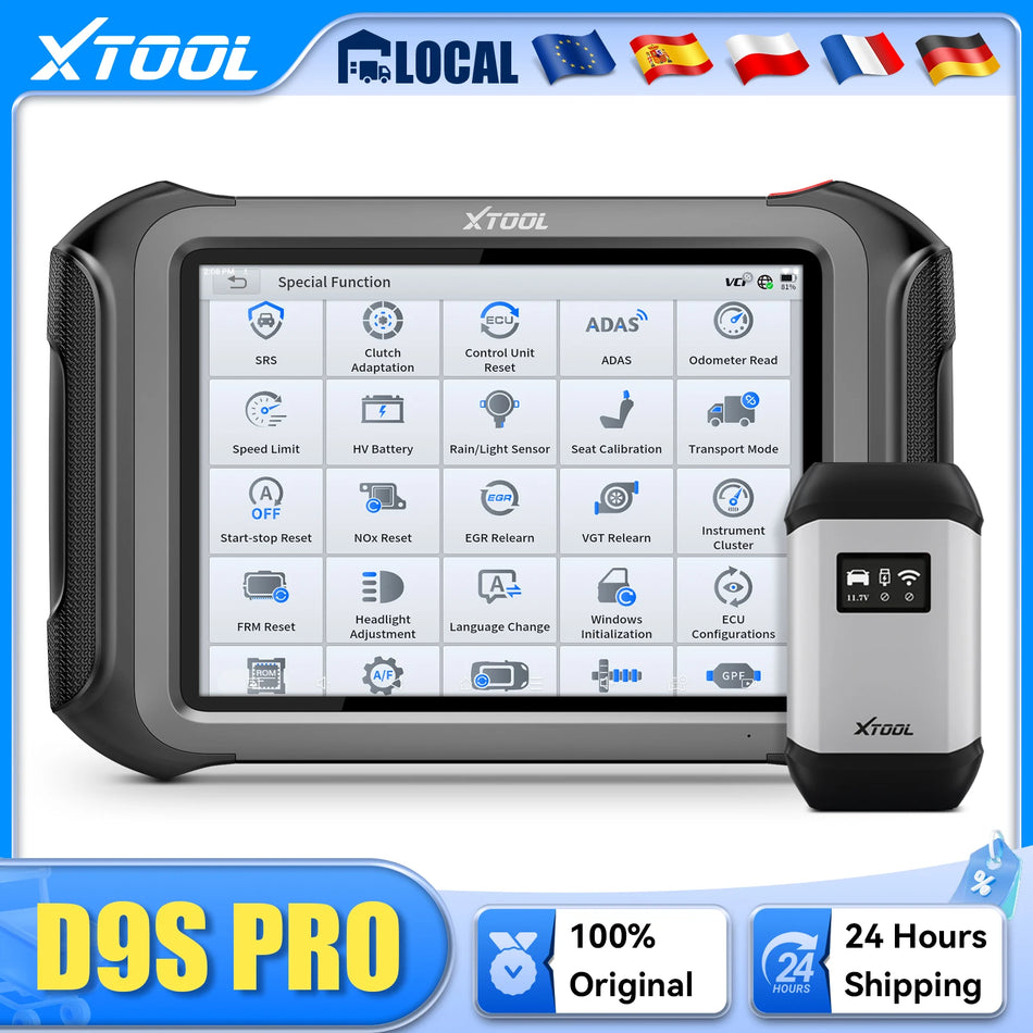 Scanner OBD2 Bluetooth Xtool D9s Pro com Programação de ECU e Atualizações