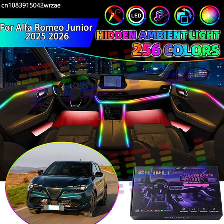 For Alfa Romeo Junior 2025 2026 Milano RGB Car Interior Ambient Lights Strips Breathing Lighting Kit App Control LED strips Auto by InterCyprus Trading Ltd