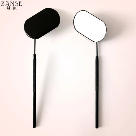 ZANSE Stainless Steel Eyelash Extension Mirror with Long Handle 1piece Black
