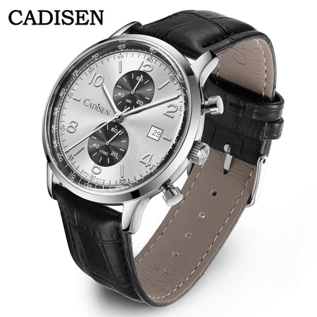 Cadisen Miyota 0S11 Chronograph Watch &ndash; Sunburst Dial White Dial
