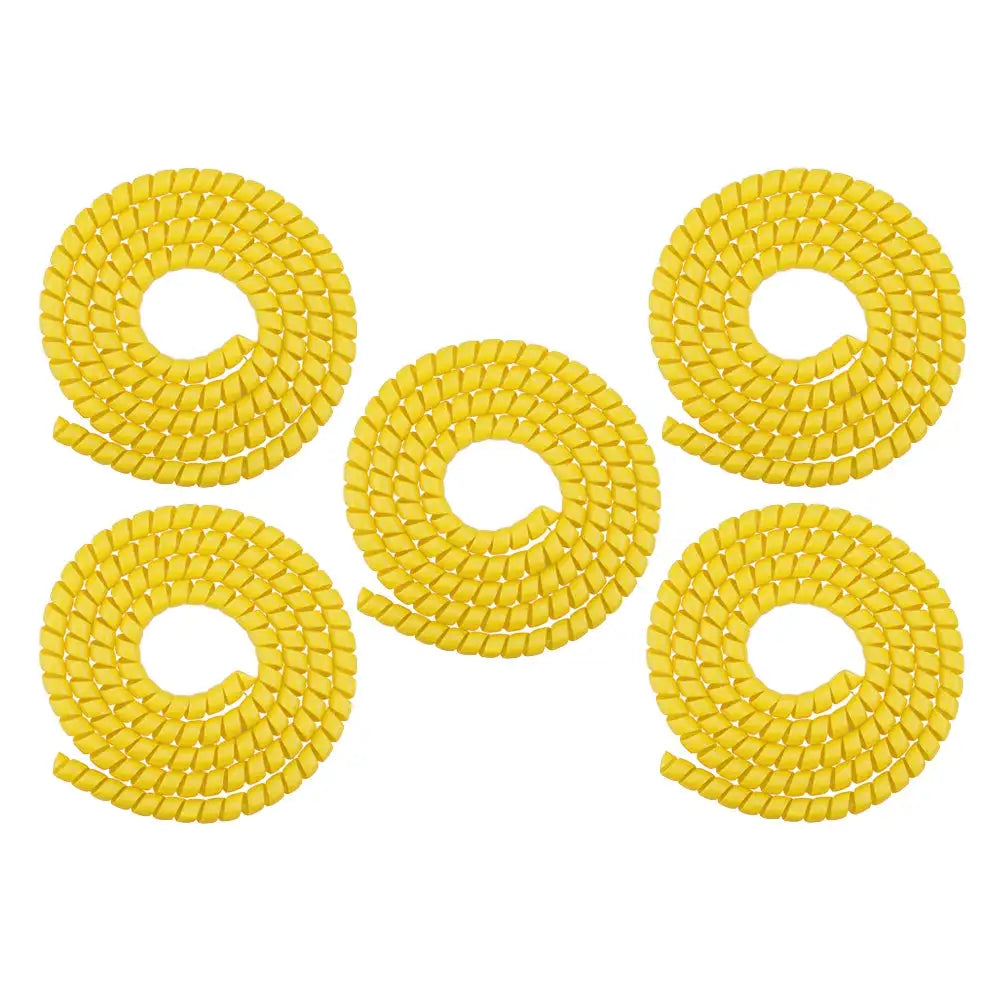 1.3m Spiral Cable Protector For M365 Pro 2 And Bicycles 5Pcs Yellow