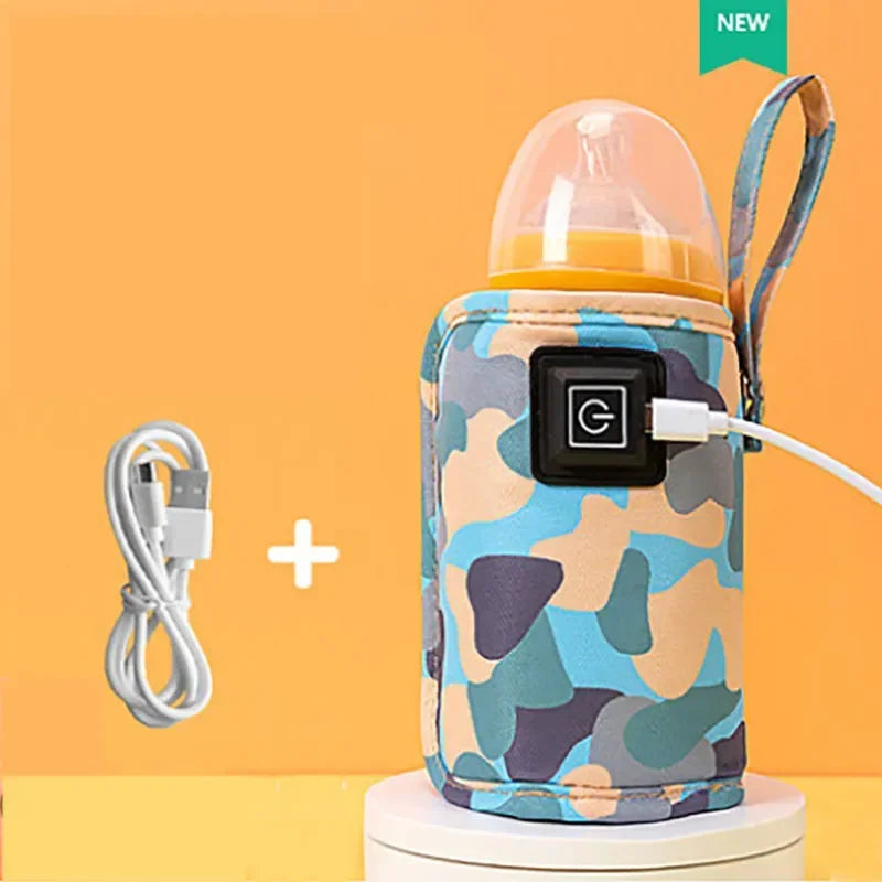 USB Milk Water Warmer Bag &ndash; Safe Insulated Design for Outdoor Travel Blue