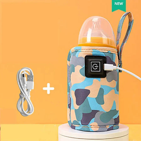USB Milk Water Warmer Bag &ndash; Safe Insulated Design for Outdoor Travel Blue
