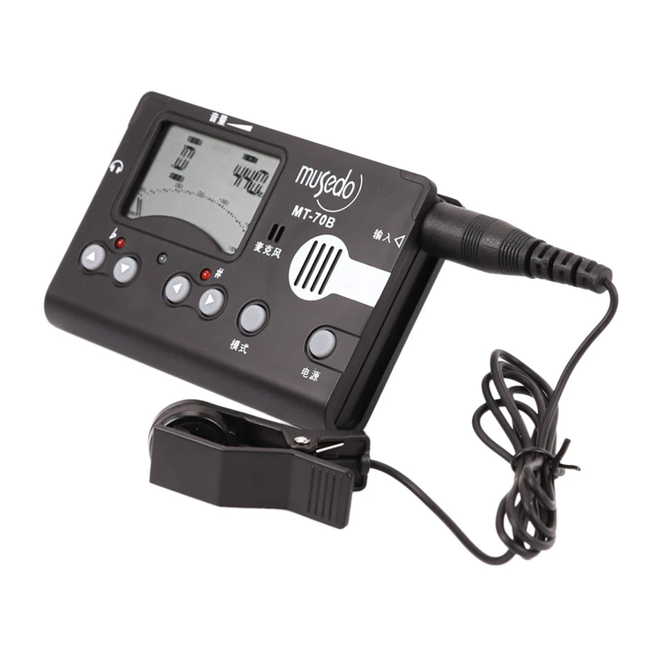 Musedo MT-70B Tuner mit Clip-On Pickup, eingebautem Mikrofon, Metronom für Guzheng